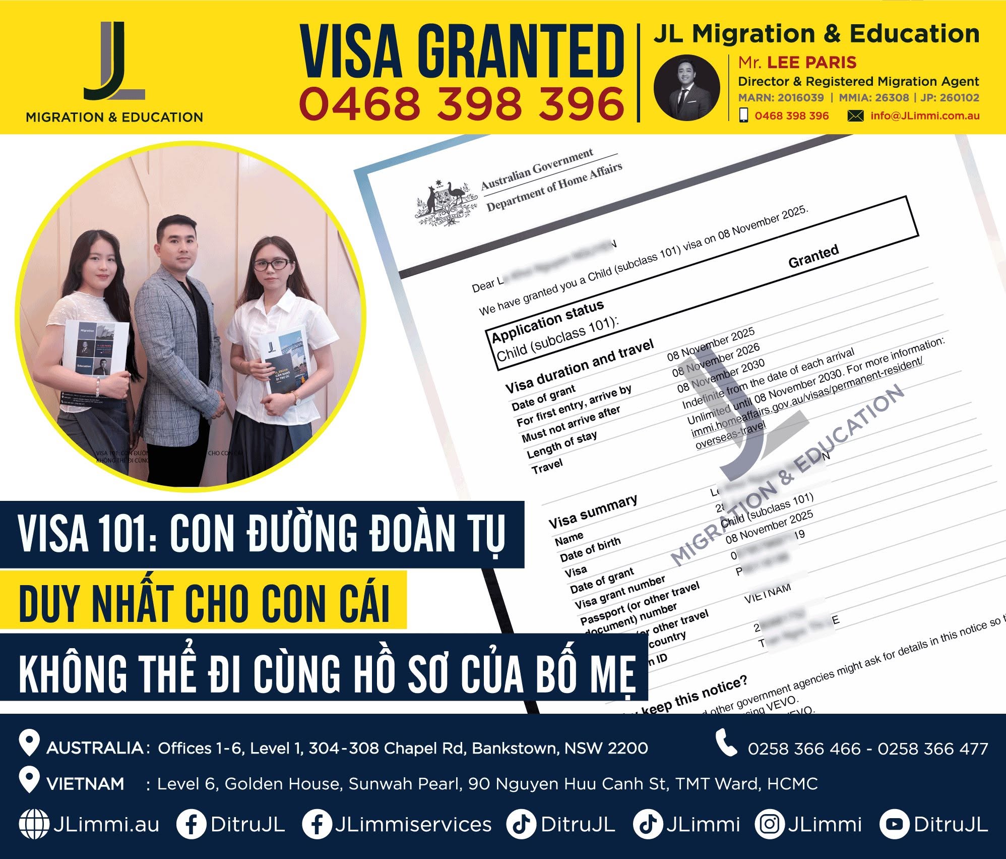 Visa 101: Con đường đoàn tụ duy nhất cho con cái không thể đi cùng hồ sơ của bố mẹ Visa 101: Con đường đoàn tụ duy nhất cho con cái không thể đi cùng hồ sơ của bố mẹ
